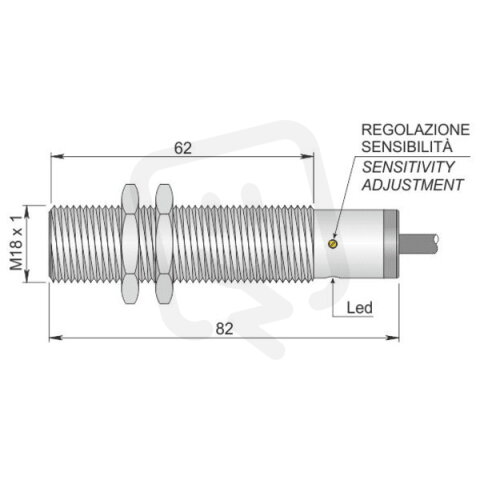 Kapacitní senzor d18 mm - Atex prach AECO SC18SM-C5 PNP NO+NC AD3