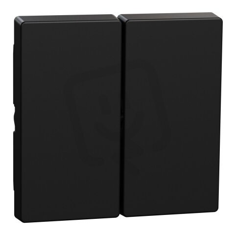 Dvojitá klapka, Merten System M, černá matná, Oceánský plast MEG3400-0403