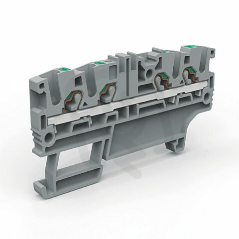 Pružinová řadová svorka push-in EFC.2/2+2GR šedá MOREK EFC220GR