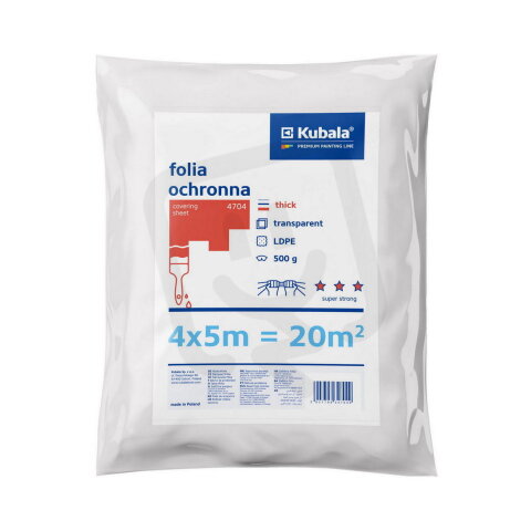 Fólie zakryvací SUPER STRONG TRANSPARENT 4x5 m, gramáž 500 g KUBALA Z4704