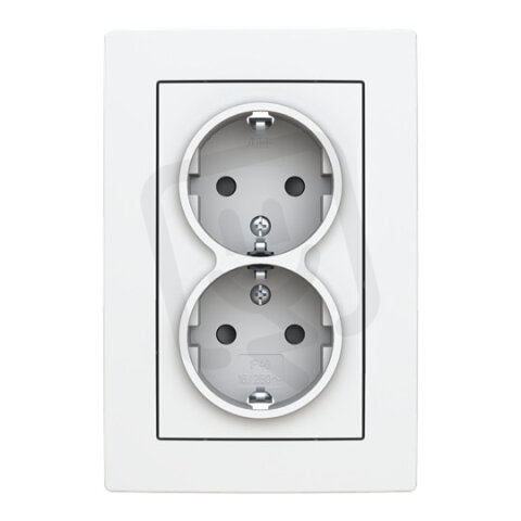 Dvojzásuvka ABB ZONI s clonkami, bezšroub., matná bílá 5522T-C03458 240