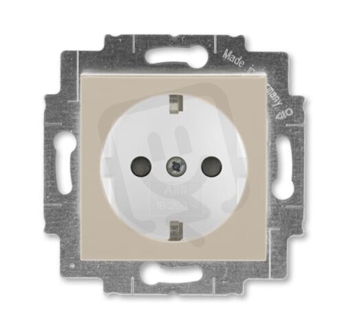 Zásuvka ABB LEVIT s bočními kontakty, bezšr, macchiato/bílá 6620H-A07457 18
