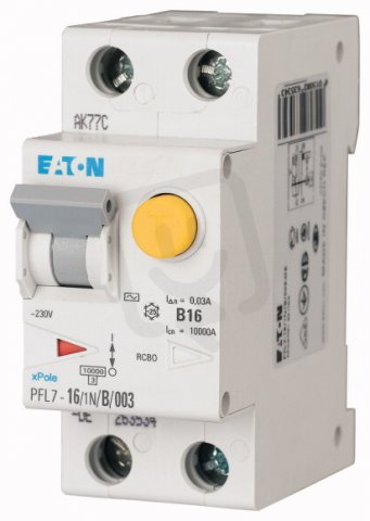Chránič s jističem 10A PFL7-16/1N/C/003-A 1+N C 0.03A 16A EATON 263538