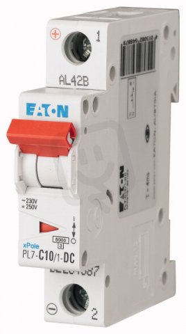 Jistič PL7-C10/1-DC-DC, char. C, 1-pólový, 10kA, 10A EATON 264887