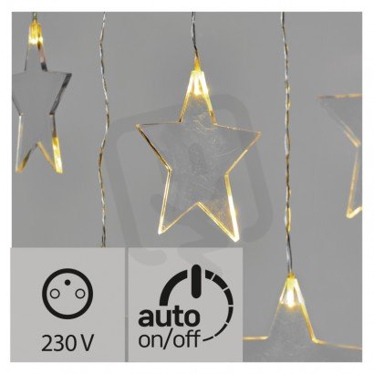 LED vánoční závěs  hvězdy, 80cm, venkovní, teplá bílá, s časovačem Emos