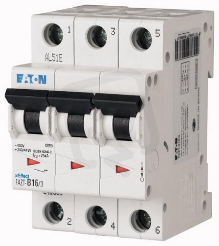 Eaton 240891 Jistič FAZT,char C,3pólový,Icu=25kA,In=10A FAZT-C10/3