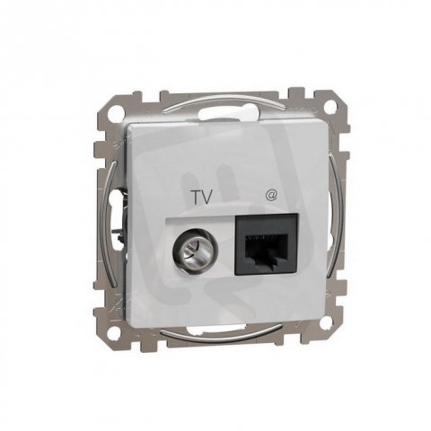 Sedna D/E Datová zásuvka RJ45 kat.6 UTP+TV individuální Aluminium SCHNEIDER