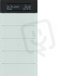 Tlačítkový senzor 5-násobný s termostatem a displejem IQ sklo bílá 75665590