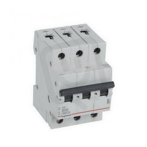 RX3 JISTIČ, 3 PÓLOVÝ, CHAR. B, 50A 6000A LEGRAND 419174