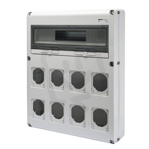 Q-DIN Rozvodnice prázdný,20M 8 zásuvek 16-32A 560x450x120mm IP65 GEWISS GW68013N