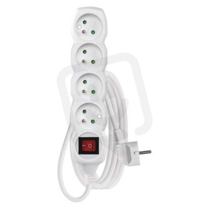 Prodlužovací kabel 3 m 4 zásuvky s vypínačem bílý PVC 1,5mm2 EMOS P1413R