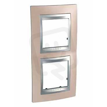 Unica Top rámeček dvojnásobný vertikální Onyx Copper/Aluminium MGU66.004V.096