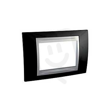 Unica Top rámeček trojmodulový Rhodium Black/Aluminium SCHNEIDER MGU66.103.093