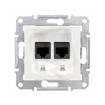 Sedna Zásuvka datová 2xRJ45 kat.6 UTP, Cream SCHNEIDER SDN4800123