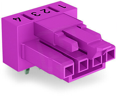 Zásuvka na desky plošných spojů, úhlové, 4pól., Růžová WAGO 890-884/011-000