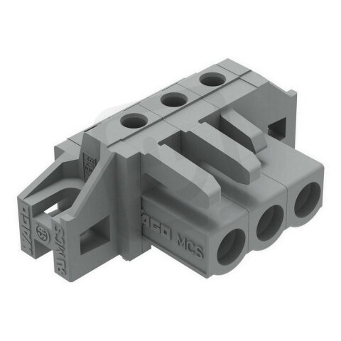 Pružinová svorkovnice THT úhlová 5 mm šedá 3pól. WAGO 232-233/031-000