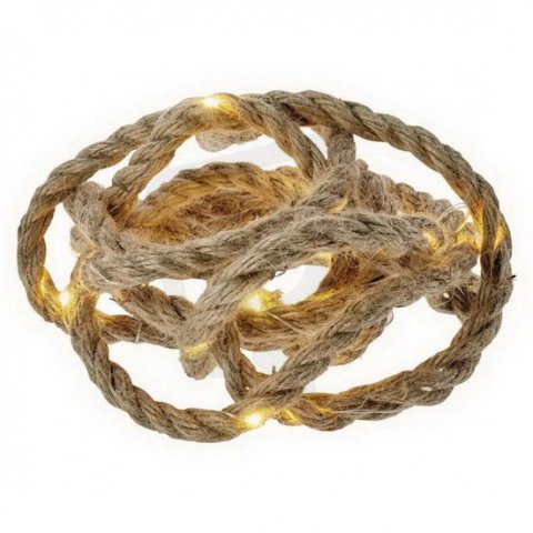 LED vánoční dekorace - provaz, 3m, 3xAA, teplá bílá, časovač