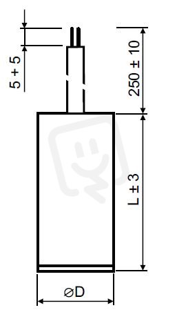 kondenzátor 100uF 2žil.kabel 2x0,75