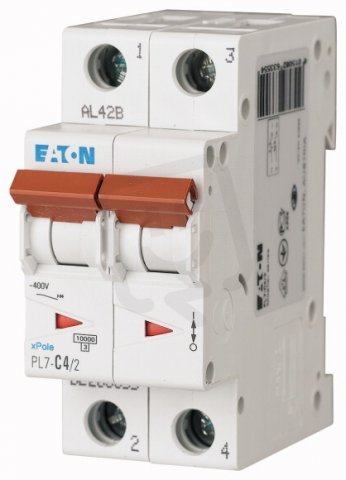 Jistič PL7-C4/2, char C, 2-pólový, 10kA, 4A EATON 263355