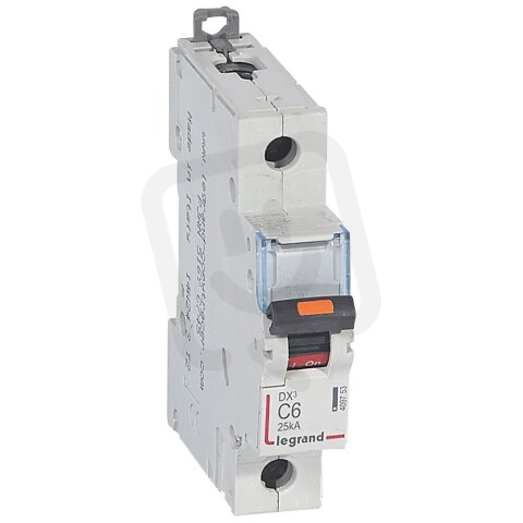 DX3 JISTIČ, 1 PÓLOVÝ, CHAR. C,6A 25KA LEGRAND 409753