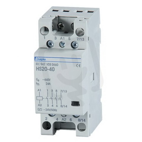 Instalační stykač HS20-11 20 A, 24 V, 50 Hz,  1 sp., 1 rozp. DOEPKE 09980403