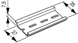 Eaton 53030 Přístrojová lišta DIN 35/7,5, šířka 2m TS35X7,5