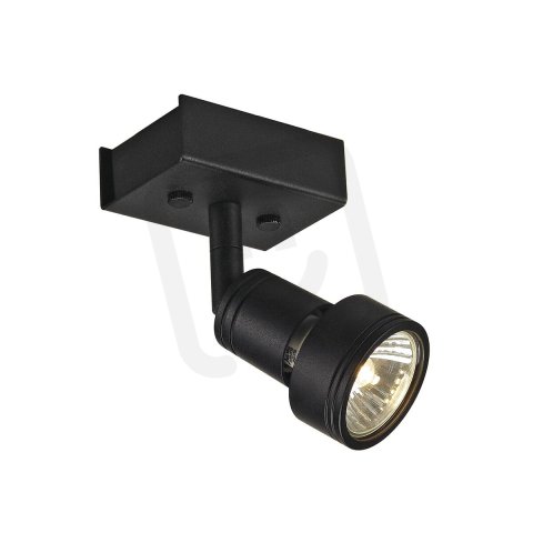 PURI 1 ceiling light, matt black, GU10, max. 50W, incl. deco ring SLV 147360