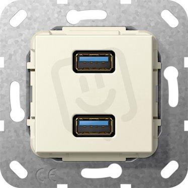 USB 3.0 A 2x Krátký kabel vložka krémově bílá GIRA 568501