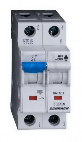 Instalační jistič 6 kA, C 13A, 1+N SCHRACK BM617613--