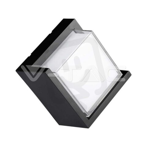 12W LED Wall Light Sami-Frame Black Square 4000K, VT-827 V-TAC SKU218540