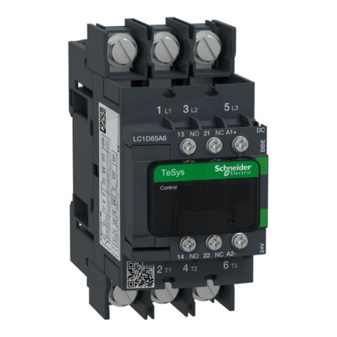 TeSys D Green 3P AC-3 65A 24V DC, kabelová oka    SCHNEIDER LC1D65A6BBE