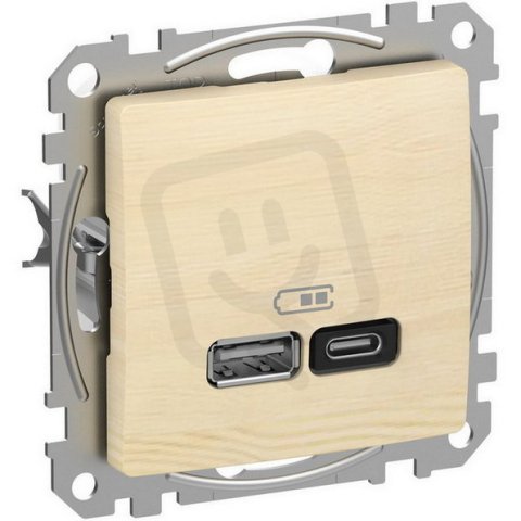 Sedna D/E Dvojitá USB A+C rychlonabíječka 3A 45W, Bříza SCHNEIDER SDD180404