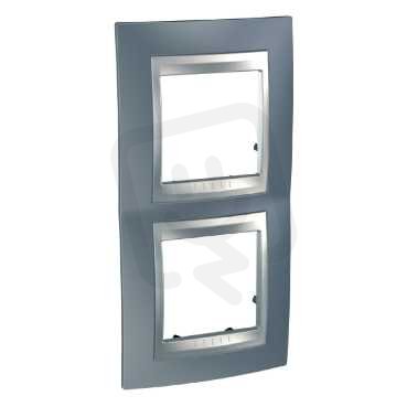 Unica Top rámeček dvojnásobný vertikální Metal Grey/Aluminium MGU66.004V.097