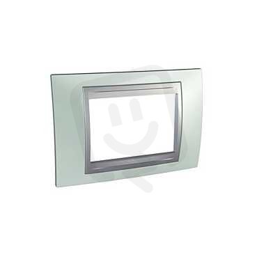 Unica Top rámeček trojmodulový Fluor Green/Aluminium SCHNEIDER MGU66.103.094