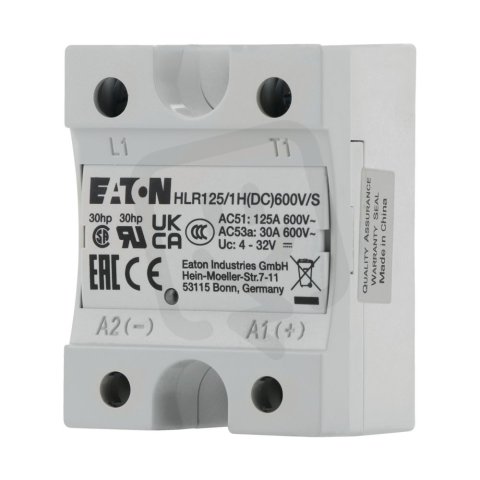 HLR125/1H(DC)600V/S Polovodičové relé 1-pól Un=600V AC Io=125A 4-32V DC I2t