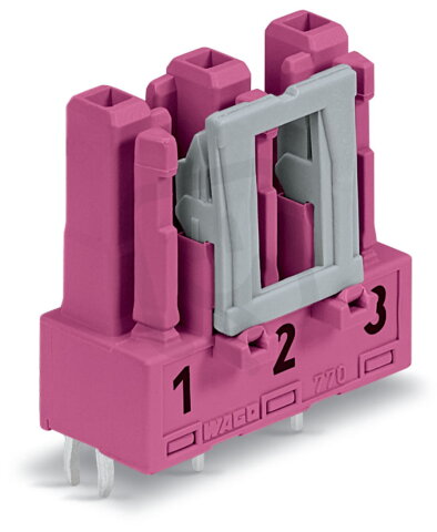 Zásuvka na desky plošných spojů rovné provedení 3pól. Růžová WAGO 770-883