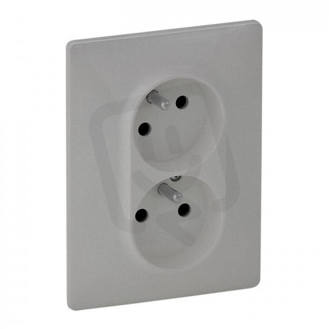 VALENA LIFE ZÁSUVKA 2X2P+T S CLONKAMI HLINÍK LEGRAND 753386