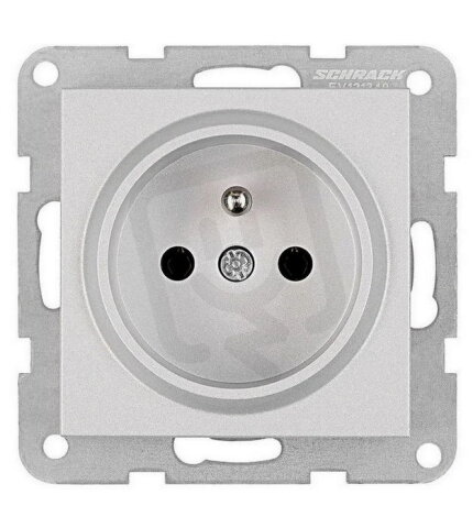 Zásuvka ČSN, bezšroubové svorky, stříbrná SCHRACK EV121349--