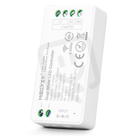RF řídící jednotka pro MONO CCT LED pásky, 2.4G, 4-zóny, 12A ALUMIA ML035S