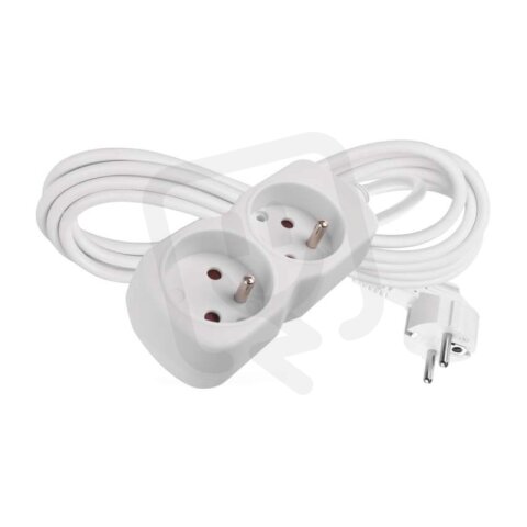 Prodlužovací kabel 3 m 2 zásuvka bílý PVC 1 mm2 EMOS P0213