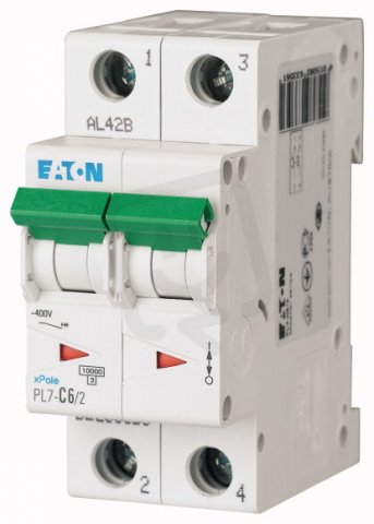 Jistič PL7-C6/2, char C, 2-pólový, 10kA, 6A EATON 263356