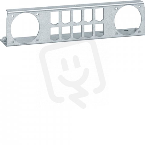 Patch panel pro 10x E-dat keyston a 2x zásuvku 230V HAGER UM00K3