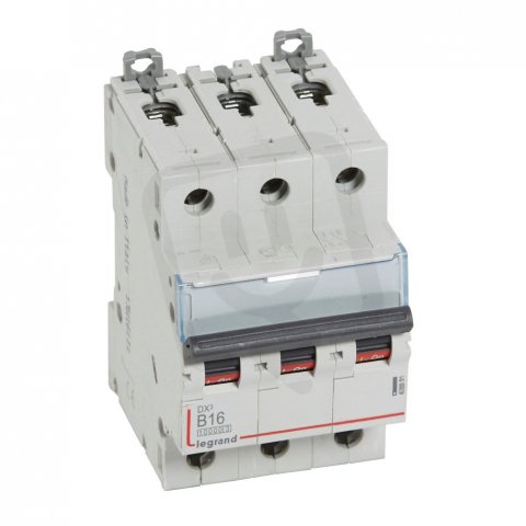 DX3 JISTIČ, 3 PÓLOVÝ, CHAR. B,16A 10000A/16KA LEGRAND 408991