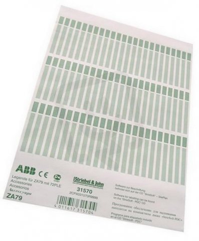 ZA79 popisné štítky pro 72modulů ABB 2CPX031570R9999