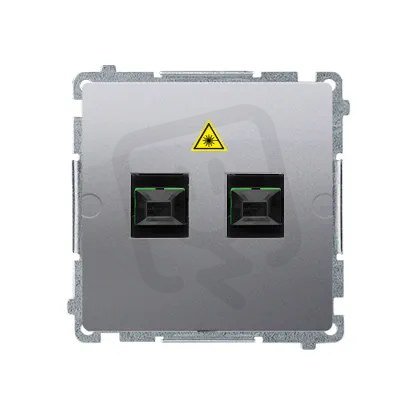 Světlovodná/optická zásuvka dvojitá SC/APC Inox KONTAKT SIMON BMGS2.01/21