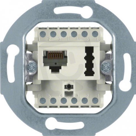 Zásuvk datová RJ45 + telefonní 6 F+N modul přístroje krémová mat BERKER 458802