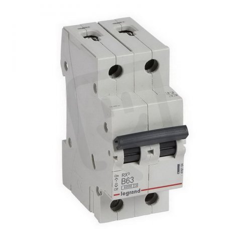 RX3 JISTIČ, 2 PÓLOVÝ, CHAR. B, 63A 6000A LEGRAND 419164