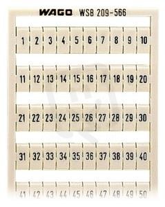 Popisovací karta WSB s potiskem 1-50 (2×) neflexibilní bílá Wago 209-566