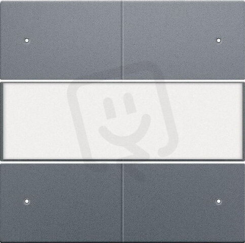 Středový kryt 4xbezpot.tlačítko 24V+LED/LABEL-STEEL GREY COATED NIKO 220-40350