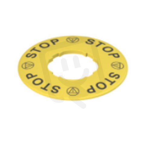 PIZZATO Žlutý štítek, průměr 60 mm, popis STOP